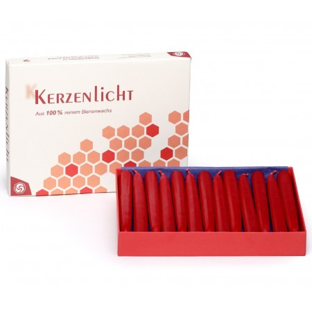 Karl-Schubert-Werkstätten Bienenwachs Christbaumkerzen 24 Stück natur oder rot