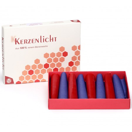 Karl-Schubert-Werkstätten Bienenwachs Konische Kerzen 8 Stück natur oder rot